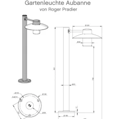 Gartenleuchte Aubanne mit PMMA-Reflektor