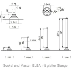 Gartenleuchte Elba mit klassischer Laterne 60TL.61TL