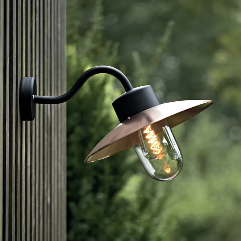 Gartenleuchte mit Schirm und Zylinderglas Belcour