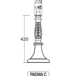 Gartenleuchte mit sechsseitiger Laterne Padwa C 61 TL