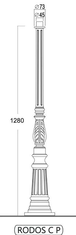 Gartenleuchte mit Ziermast Rodos CP 02