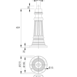 Gartenleuchte mit Ziermast Rodos CP 02