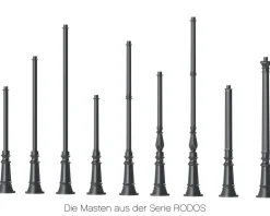 Gartenleuchte mit Ziermast Rodos CP 02