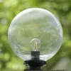 Glaskugel-Außenleuchte Terra lumi 250 mit flachem Sockel