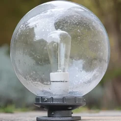 Glaskugel-Außenleuchte Terra lumi 250 mit flachem Sockel