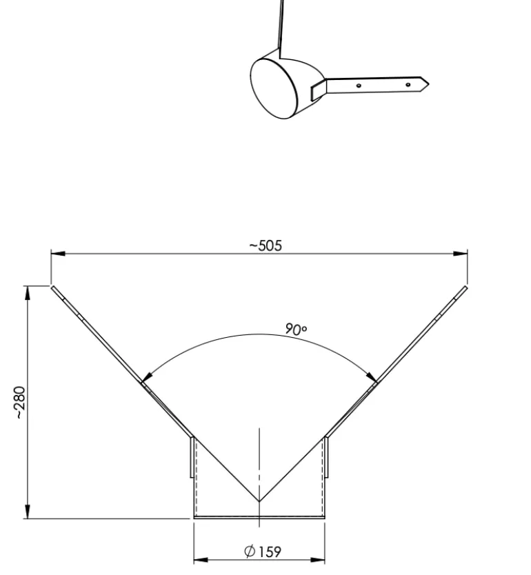 Glasmantellaterne Danzig M 43W für Außen