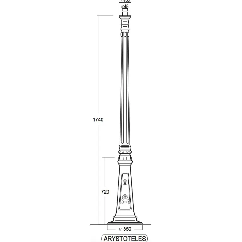 Gründerzeit Standleuchte Arystoteles.52TL