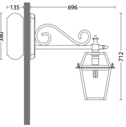Große Edelstahl-Wandleuchte in Laternenform für außen