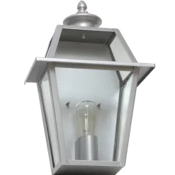 Große flache Edelstahl-Wandleuchte für außen