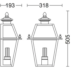 Große flache Edelstahl-Wandleuchte für außen