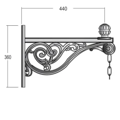 Große historische Wandleuchte Thorn mit Schinkel-Laterne 73