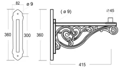 Große historische Wandleuchte Thorn mit Schinkel-Laterne 73