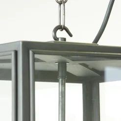 Große Kasten-Hängelaterne aus Messing 7638/4ELE