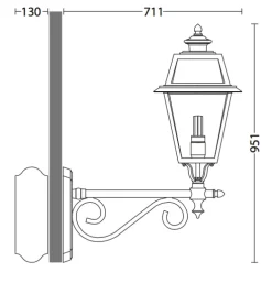 Große klassische Wandleuchte für außen aus Aluminiumguss