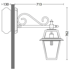 Große klassische Wandleuchte für außen aus Aluminiumguss