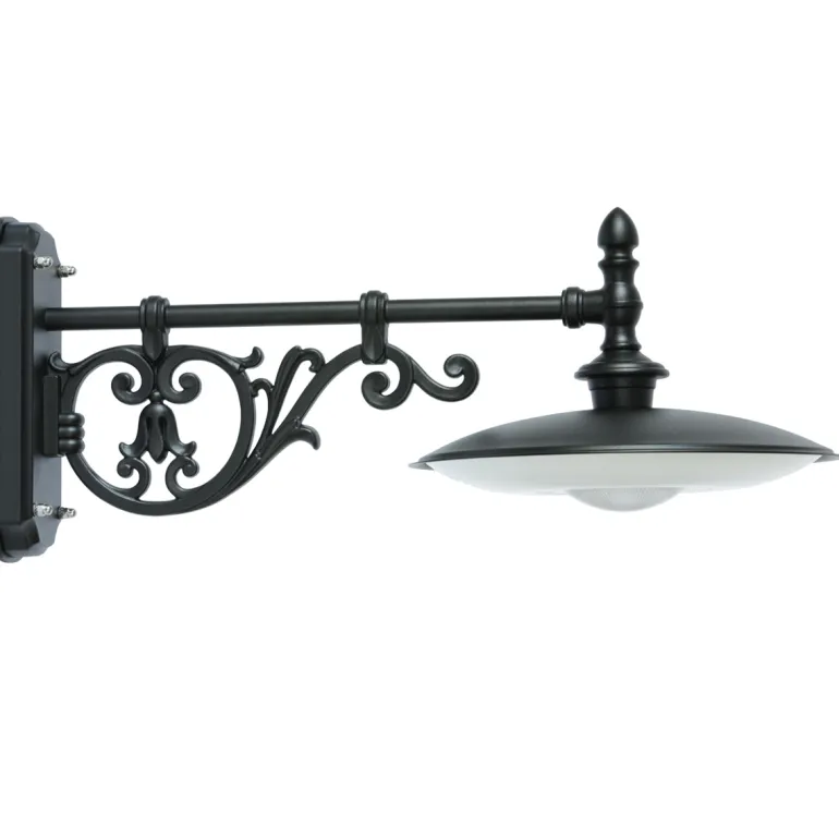 Große LED-Außen-Wandleuchte mit historischem Arm