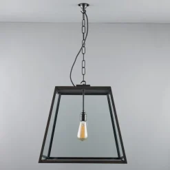 Große Pyramidenstumpf-Hängelaterne aus Messing 7635/L