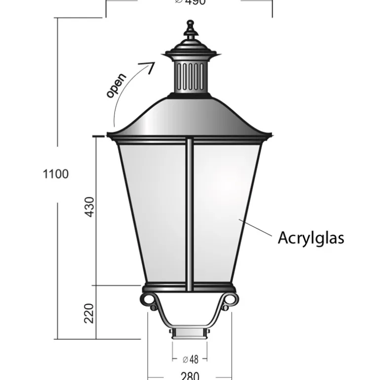 Große vierflammige Torleuchte 862 4L LD