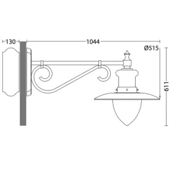 Große Wandlampe mit tiefem Auslegerarm (Ø 515 mm)