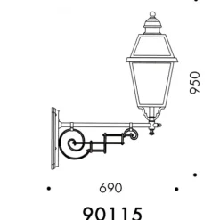 Große Wandleuchte mit historischem Ausleger