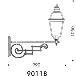Große Wandleuchte mit langem Ausleger