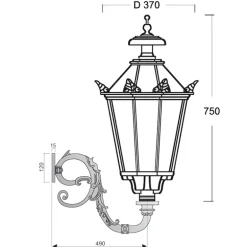Große Wandleuchte mit Schinkellaterne 413.72
