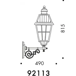Große Wandleuchte mit vergittertem Glas