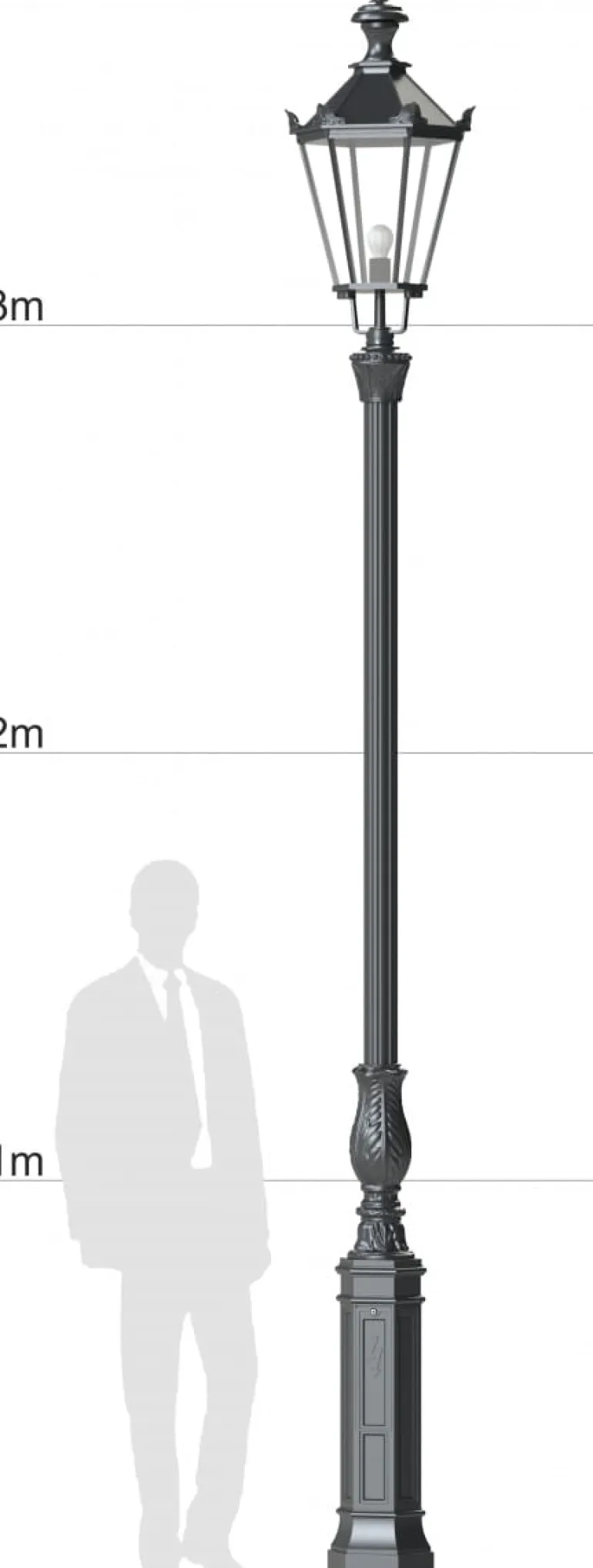 Gussmast mit Akanthusblattkelch S2KL 260 / 295 / 353 cm