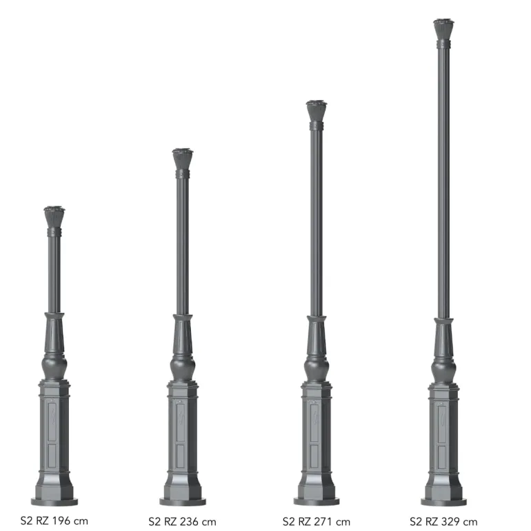 Gussmast mit glattem Baluster S2 RZ 196 / 236 / 271 / 329 cm
