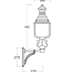 Hamburger Laterne 30 mit Wandarm LB