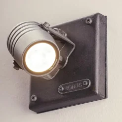 Handgefertigter LED-Wandstrahler für außen aus Schmiedeeisen AL 6914