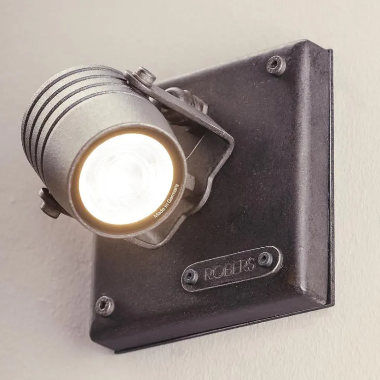 Handgefertigter LED-Wandstrahler für außen aus Schmiedeeisen AL 6914