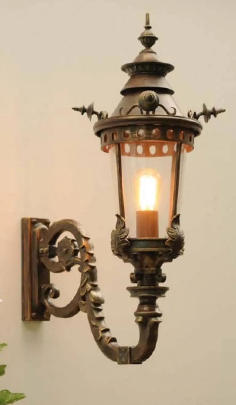 Handgeschmiedete Glasmantel-Laterne WL 3403