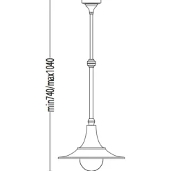 Höhenverstellbare Fabrik-Deckenlampe für außen