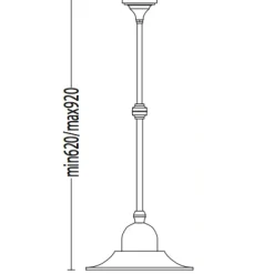 Höhenverstellbare italienische Deckenlampe für außen