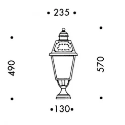 Historische Aluminiumguss-Sockelleuchte