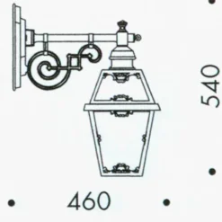 Historische Außenlampe aus Italien mit Jugendstil-Dekor