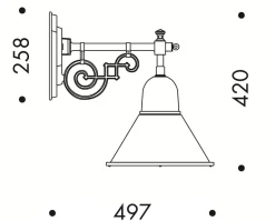 Historische Außenlampe mit Kegelschirm