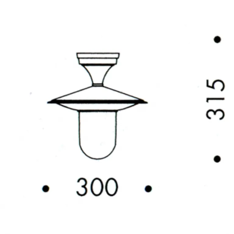 Historische Deckenlampe mit Zylinderglas
