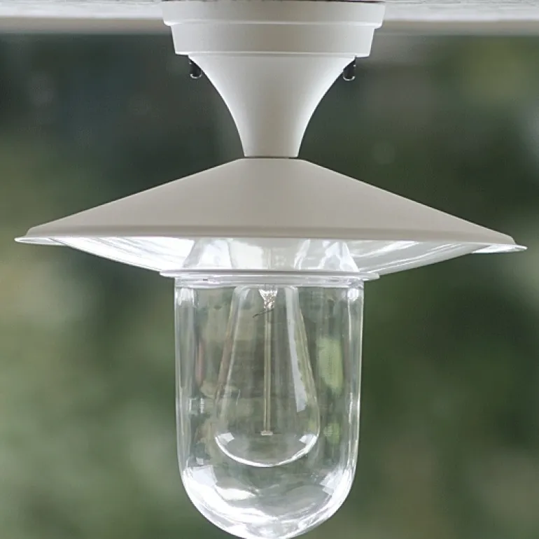 Historische Deckenlampe mit Zylinderglas