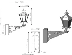 Historische Ecklaterne Alt Berlin G 11E im Schinkelstil