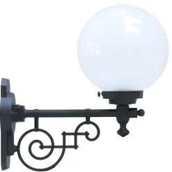 Historische Glaskugelleuchte mit Jugendstil-Wandarm