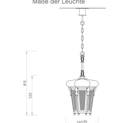 Historische Hängelaterne aus Schmiedeeisen HL 2580