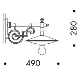 Historische Hofleuchte mit Jugendstil-Wandarm