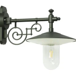 Historische Hofleuchte: Schirmleuchte mit Zylinderglas