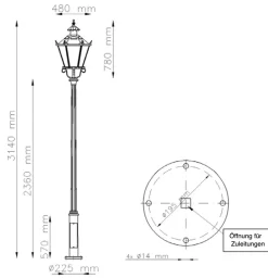 Historische Parkleuchte Alt Berlin P 21