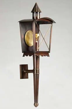 Historische Postkutscherlampe aus Kupfer oder Messing