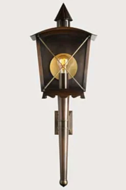 Historische Postkutscherlampe aus Kupfer oder Messing