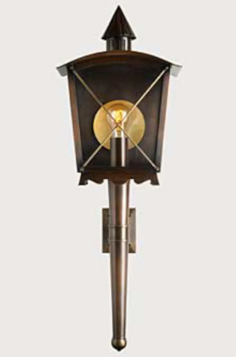 Historische Postkutscherlampe aus Kupfer oder Messing