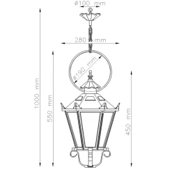 Historische Schinkel-Pendellaterne Alt Berlin G 51